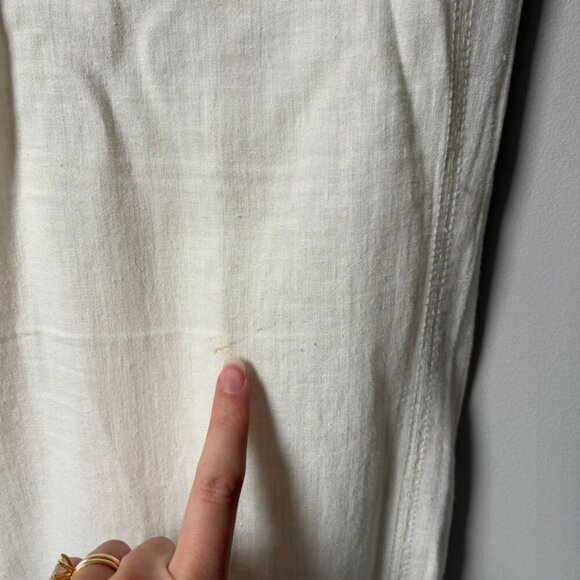 Anthropologie Pilcro and The Letterpress White Linen Cotton Pants Women's 6 - Picture 3 of 9